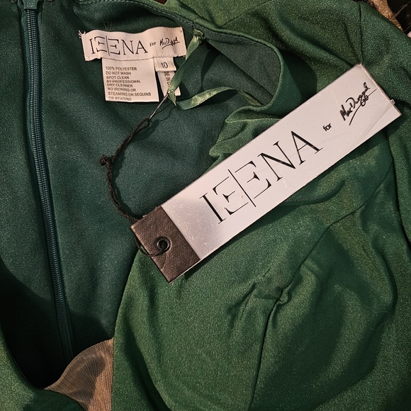 MAC DUGGAL Size 10 Plunge Emerald Side Slit Formal Dress Gown - Picture 8 of 8